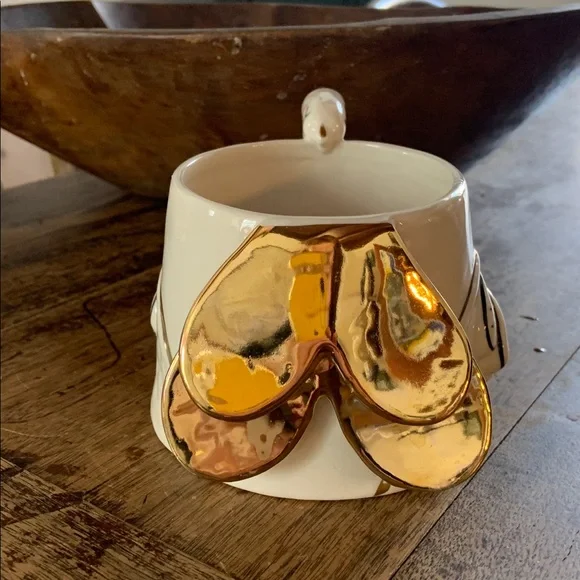 Anthropologie Rare Fauna Fete Swan Mug with Gold Details - Picture 9 of 10